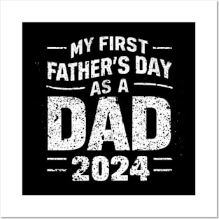 First Time Dad Est 2024 Fathers Day Posters and Art